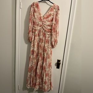 Rosalia Pleated V Neck Dress